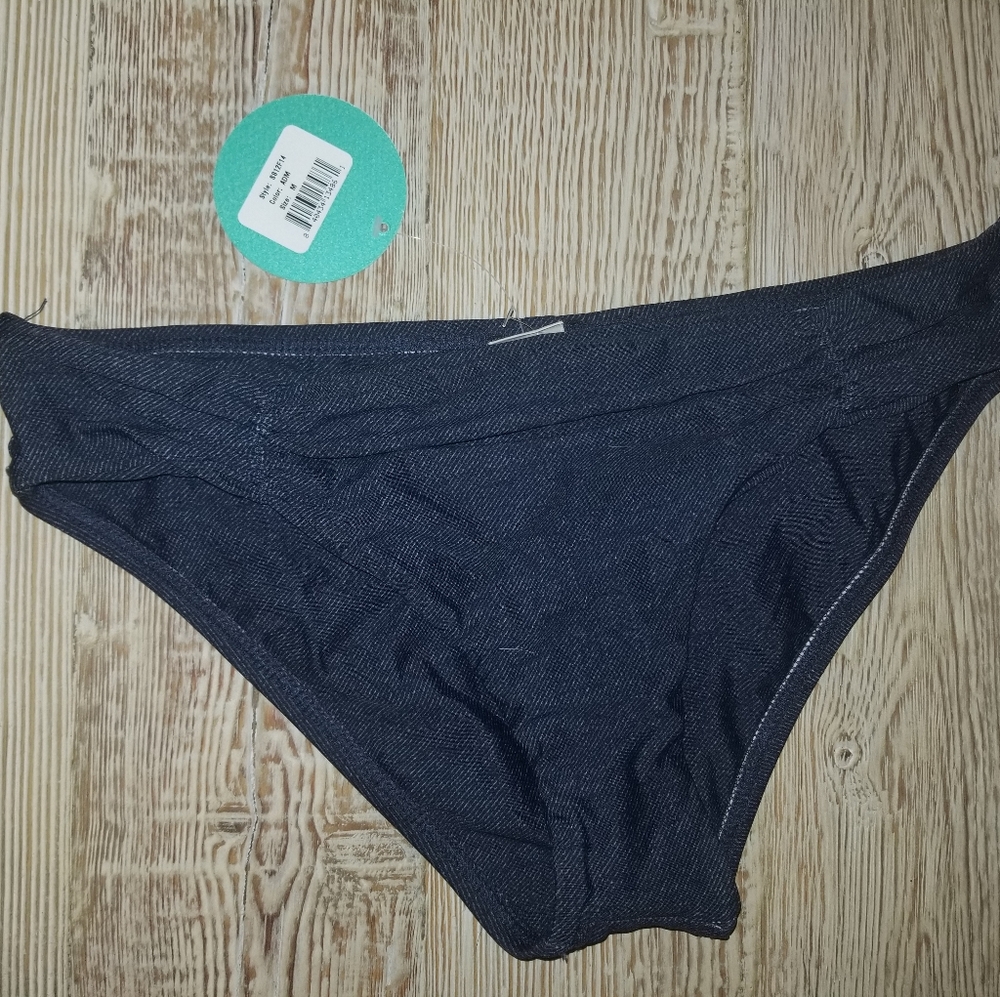 L SPACE  swimsuit bikini bottom denim Monique bottom Medium